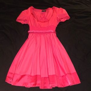 Salmon Fit and Flare BeBe Dress